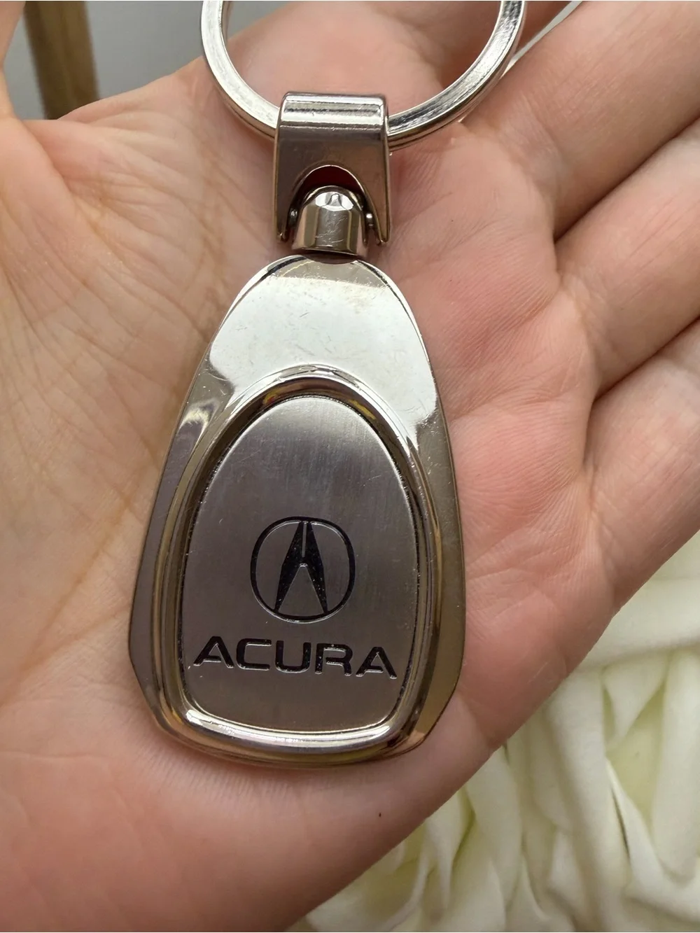 Silver Metal Keychain Fob - Branded Car Accessory